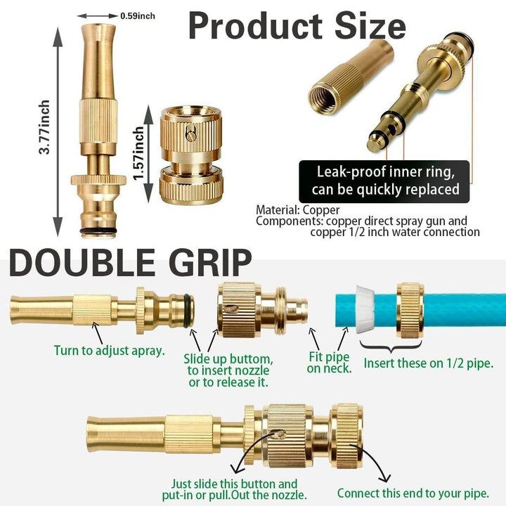 Portable High Pressure Washing Water Nozzle (Brass) - Furnishicon