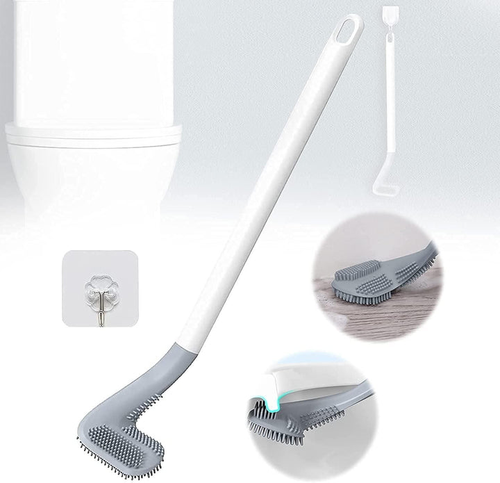 Toilet Brush - Wall - Mounted Long - Handled Golf Head Toilet Brush with Hook(Pack of 2) - Furnishicon