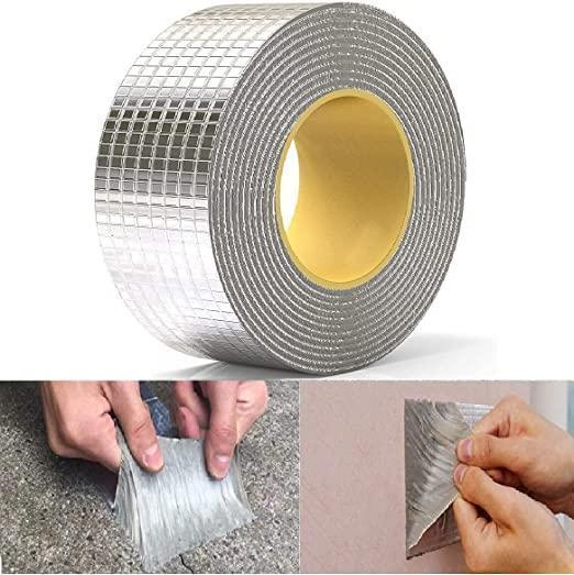 Repair Waterproof Tape for Pipe Leakage Solution Aluminum Foil Tape Sealing Butyl Rubber Tape for Surface Crack, Pipe Repair (5cmx5m) Pack of 2) - Furnishicon