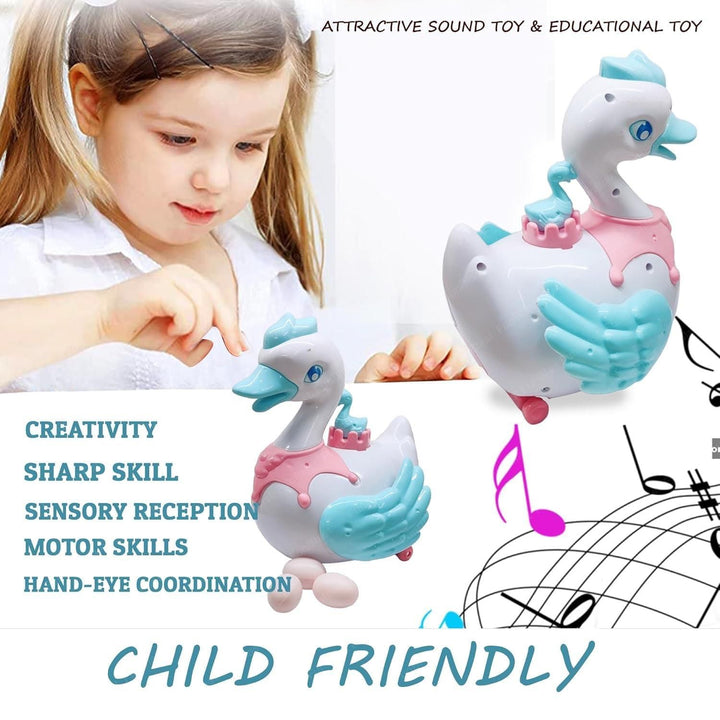 Swan Lay Egg Toy for Kids - 360 Degree Rotation - Furnishicon