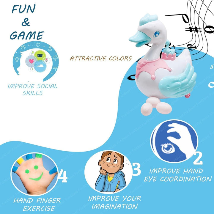Swan Lay Egg Toy for Kids - 360 Degree Rotation - Furnishicon
