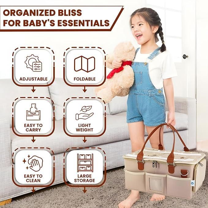 Nursery Storage Organizer - Foldable and Portable for Travelling - Furnishicon