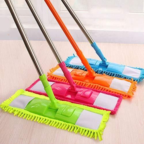Mop - Wet and Dry Cleaning Flat Microfiber Floor Cleaning Mop with Telescopic Long Handle Dry Mop - Furnishicon
