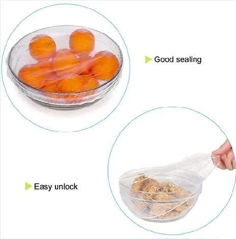 Plastic Bags - Reusable Elastic Food Storage Plastic Covers (Pack of 100) - Furnishicon