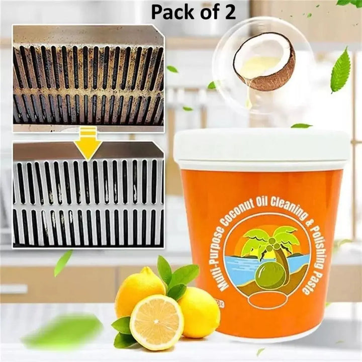 Coconut Shine Multi - Use Cleaning & Polishing Paste - 300g (Twin Pack) - Furnishicon