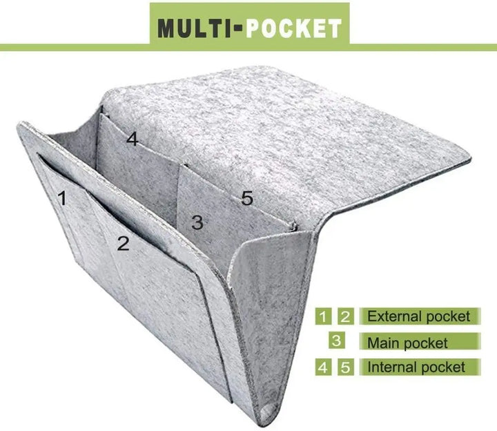 Bedside Caddy Essentials Pocket Hanging Storage Organizer - Furnishicon