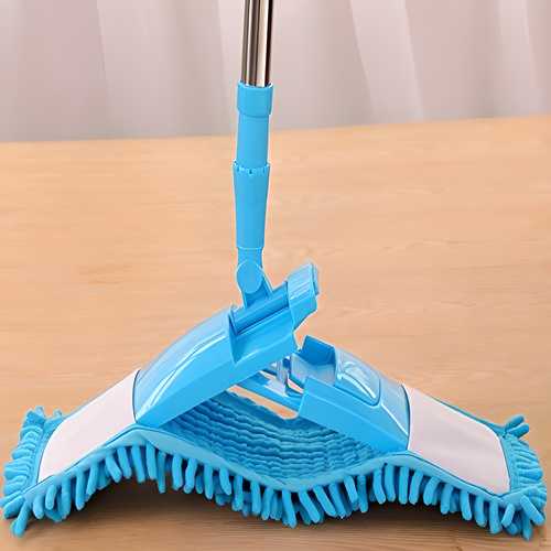 Mop - Wet and Dry Cleaning Flat Microfiber Floor Cleaning Mop with Telescopic Long Handle Dry Mop - Furnishicon