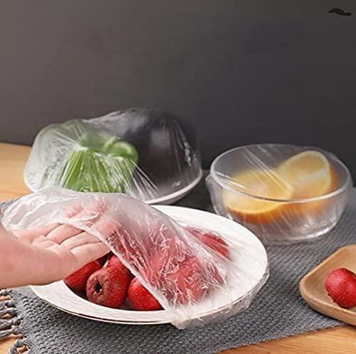 Plastic Bags - Reusable Elastic Food Storage Plastic Covers (Pack of 100) - Furnishicon