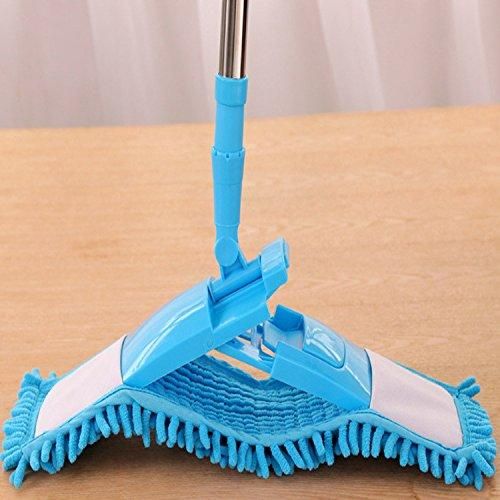 Mop - Wet and Dry Cleaning Flat Microfiber Floor Cleaning Mop with Telescopic Long Handle Dry Mop - Furnishicon